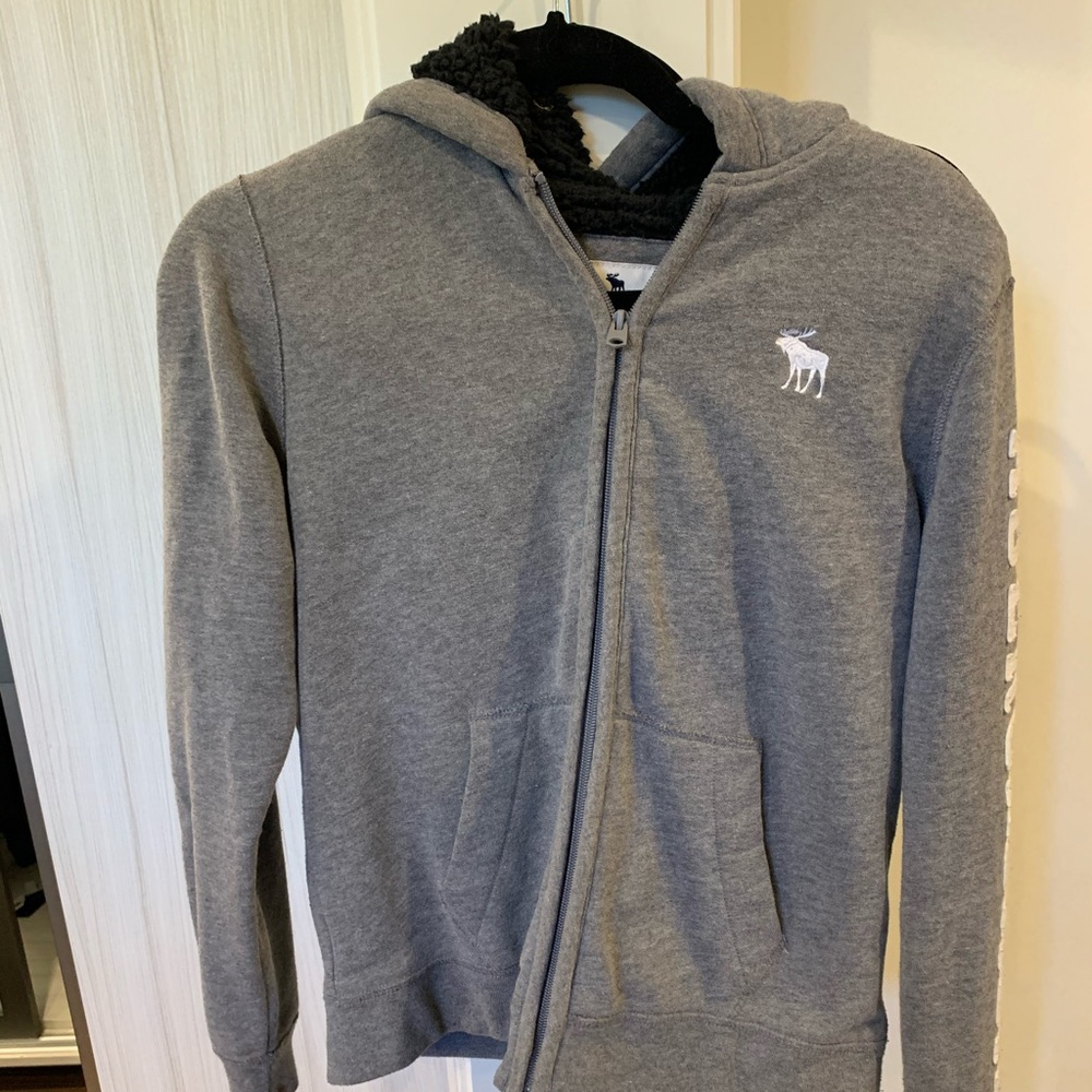 kids grey zip up hoodie